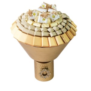 Luxury Golden Hammered Metal Bowl With Stand For Wedding Party And Eid <b>Gifts</b> Decorative Chocolate And <b>Sweets</b> Serving Display - Product Image 2