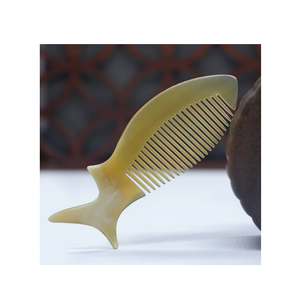 Ox Horn <b>Comb</b> fish design Horn <b>Comb</b> Love Bird Engraving Buffalo Horn <b>Comb</b> Without Handle - Product Image 1