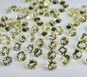 Quartz citron naturel rond de 5 mm, taille facetée, qualité AAA - Quartz citron naturel de qualité supérieure - Product Image 2