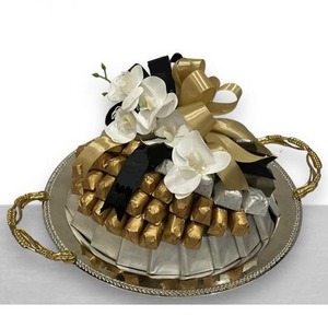 Decorative <b>Metal</b> Chocolate Tray Luxury Handmade Serving Platter for Wedding Party Banquet Gift Presentation Hotel Home Use - Product Image 2