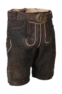 Elegantes Lederhosen Bávaros, Kurz Hosen, Lederhosen para Hombre, Trachten Lederhosen, Pantalones de Cuero con Tirantes - Product Image 4