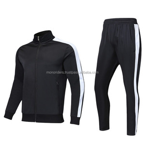 OEM Custom Side Striped Cotton Fleece Breathable Hoodie Jogger Sweatpants Set Sweatsuit Jogging Suit Stack Regular Fit Men - Product Image 3