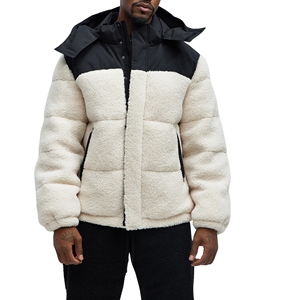 Veste matelassée pour homme, vintage, d'hiver, écologique, imperméable, chaude, à blocs de couleur, décontractée, zippée, coupe-vent, vêtement d'extérieur, broderie - Product Image 1