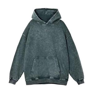 Sweat à capuche pour homme 100% coton délavé à l'acide brodé design solide avec doublure léger pour la saison d'hiver prix raisonnable à vendre - Product Image 4