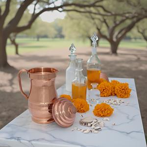 Pichet à eau Maharaja en métal de cuivre de 60 onces fini lisse fabriqué à la main - Product Image 6