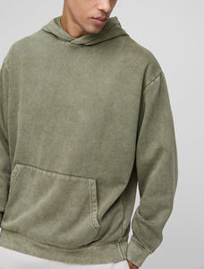 Sweats à capuche lavés à l'acide de haute qualité pour hommes 100% coton 450GSM surdimensionné poids lourd logo imprimé personnalisé sweats à capuche respirants hommes - Product Image 6