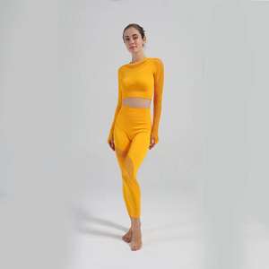 Nueva Etiqueta Privada para mujer con logotipo personalizado Dot 2 piezas de nailon Spandex sin costuras cintura alta Yoga Set transpirable de talla grande 2 uds Yoga - Product Image 5