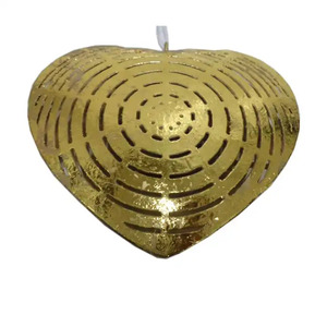 Acento de lujo decorativo hierro colgante corazón cobre plateado decoración de Navidad adornos hechos a mano personalizados a granel - Product Image 3