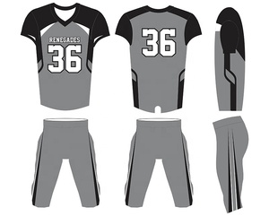 Uniformes de Fútbol Americano Personalizados OEM de Manga Corta y Talla Grande con Bordado Sublimado Personalizado - Product Image 4