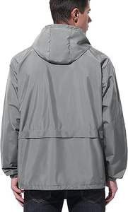 Veste coupe-vent imperméable à capuche en toile Softshell légère unisexe avec col montant pour la randonnée et les activités de plein air - Product Image 2