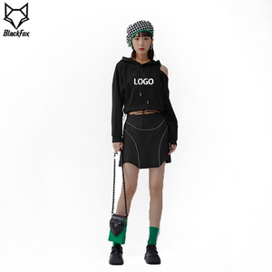 Sudadera con Capucha Corta Morada para Mujer, Manga Larga, Color Sólido, Tejida, Transpirable, para Otoño - Product Image 6