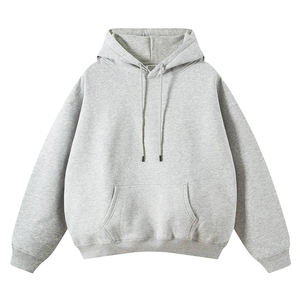 Personnalisé 350 GSM Polaire Poids Lourd Surdimensionné Streetwear Hommes Hoodies Sweatshirts Solide Hiver En Gros Plaine Capuche Blankies - Product Image 2