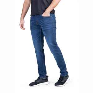 Jeans de Mezclilla Elásticos Smart Fit Azules, Jeans de Pierna Ajustada Elásticos para Hombre, Mezcla de Algodón Cómoda, Ropa Casual Elegante - Product Image 1
