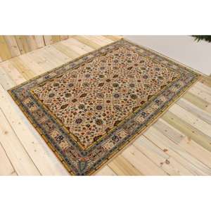 Alfombra Antigua de Lana Sólida Azul Turca de 4.9x6.7 pies - Product Image 1