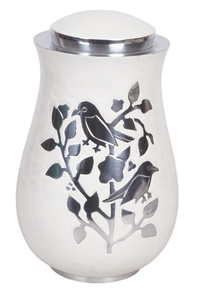 Urne blanche faite à la main blanche brillante Top vente classique urne de crémation de haute qualité fournitures funéraires pour les cendres adultes finies - Product Image 3