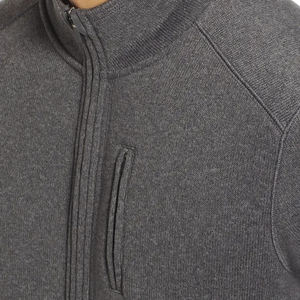 Fábrica de alta calidad personalizada sin capucha en el pecho bolsillo interior Slim Fit algodón francés Terry 400 GSM Zip Up Hoodies - Product Image 4