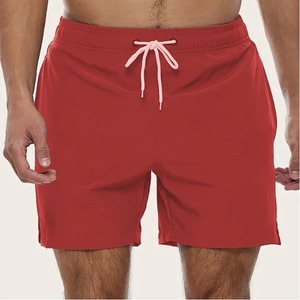 Shorts de plage pour hommes, nouvelle collection été, haute qualité, en toile, séchage rapide, respirant, élastique, polyvalent, style décontracté urbain, couleur unie - Product Image 6