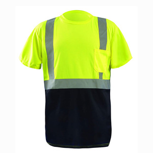 Camiseta de seguridad reflectante para hombre, prenda de vestir, de manga corta, con logotipo personalizado, cinta de Color de alta visibilidad, Material PERSONALIZADO - Product Image 1