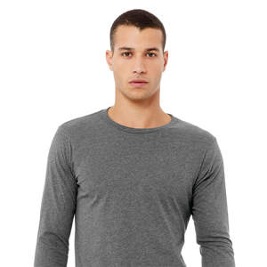 T-shirt à manches longues Deep Heather: confort ultime avec 52% de coton peigné Airlume et 48% de mélange de poly - Product Image 4