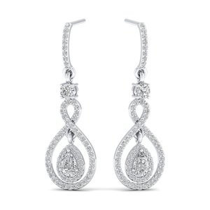 REYES Vente à Chaud Boucles d'Oreilles en Argent Sterling 925 HPHT CVD Lab Grown Diamond Drop de Haute Qualité Plaqué Or Blanc 14K Fine Jewelry - Product Image 1