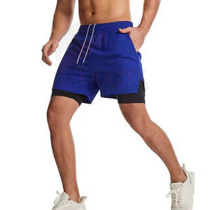 Shorts de sport double couche pour hommes, shorts d'entraînement confortables pour la salle de sport, shorts de course double couche pour hommes, shorts d'exercice légers - Product Image 3