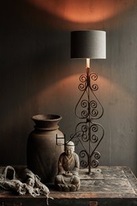 Turkish Vintage Iron Table Lamp Shade Handmade Old Iron Wood Art <b>Plant</b> Deco Electric for Office Bedside Decor India Wholesale - Product Image 3