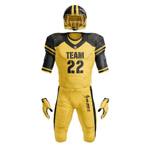 ชุดเสื้อทีมฟุตบอลอเมริกันสำหรับผู้ชายชุดเสื้อทีมและกางเกงโพลีเอสเตอร์ระบายอากาศผลิตตามสั่ง - Product Image 1