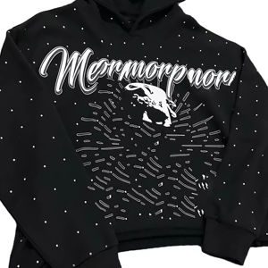 2024 nouveaux hommes hiver pull à capuche élégant 100% coton personnalisé strass impression budget-amical solide poche taille 3XL - Product Image 4