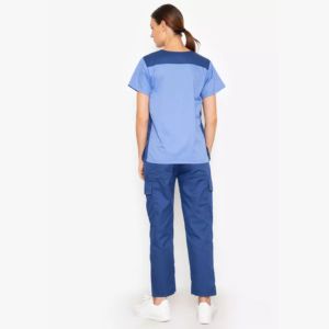 Uniforme de sarga elástica de LICRA cómoda de alta calidad unisex, uniforme de enfermera para correr, venta al por mayor, pantalones superiores, conjuntos de uniformes de hospital - Product Image 3