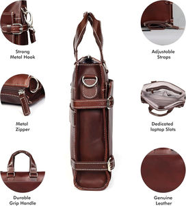 Professional Office Briefcase Hot Selling Leather <b>Men</b> <b>Messenger</b> <b>Bag</b> Waterproof Leather Laptop Large - Product Image 2