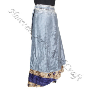 Nouveau 100% réversible Vintage soie jupe portefeuille 38 pouces Impression licou Tube robe grande taille jupe portefeuille - Product Image 2