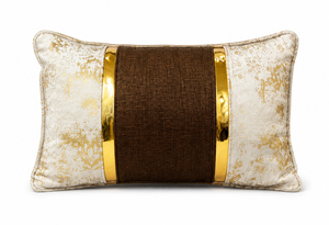 Housse de coussin décorative noire en jacquard patchwork brodée avec fermeture éclair - Product Image 6
