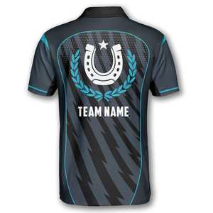 Polo de competición ecuestre para hombre, camiseta de manga corta que absorbe la humedad, transpirable, cómoda, para montar a caballo, para deportes al aire libre - Product Image 3