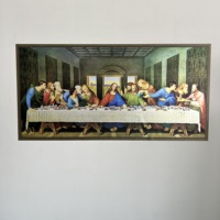 Peinture du dernier dîner de Leonardo da Vinci, matériau en polystyrène réutilisable et Durable qui maintient la Surface avec l'électricité statique