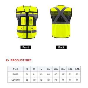 Chaleco de Seguridad Reflectante de Alta Visibilidad 100% Poliéster, Ropa de Trabajo Protectora con Múltiples Bolsillos - Product Image 3