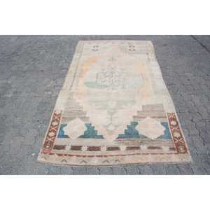 4.4x8.6 ft Rug, Vintage Turkish Rug, <b>Brown</b> <b>Wool</b> Rug - Product Image 1