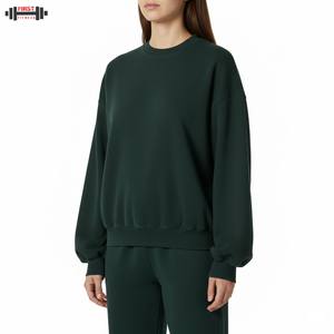 Sudadera de Invierno de Alta Calidad con Cuello en V y Hombros Caídos para Mujer 2025, Sudadera de Forro Polar Extra Grande Personalizada, Ropa Urbana de Algodón de Marca - Product Image 6