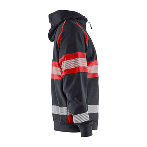 Hi Vis Reflective Safety <b>Hoodie</b> with Custom Logo Printing for Construction Workers and Security Uniforms - Product Image 2