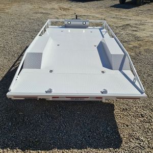 Remolque Utilitario de Aluminio de 7x14 pies con Plataforma Plana, Rampa y Barandas Laterales, Remolque de Carga de Doble Eje, Carga Útil Máxima de 1001-2000 kg - Product Image 6