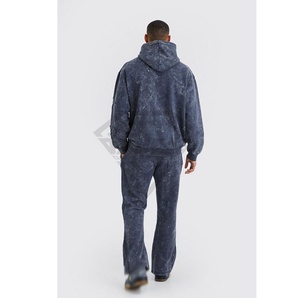 Vente en gros Ensemble de survêtement 100% coton Survêtement surdimensionné avec logo personnalisé délavé à l'acide pour hommes pour l'hiver - Product Image 4