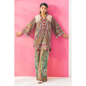 ชุดสูทผ้าลอนพิมพ์ลาย 2 ชิ้น รุ่น TL-62020 สำหรับงานทางการและลำลอง ตกแต่งด้วยกระดุม - Product Image 5