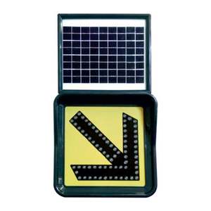 Señal de Tráfico Reflectante LED de 40 x 40 cm con Energía Solar, Señal de Advertencia y Precaución 'Gire a la Derecha' - Product Image 1
