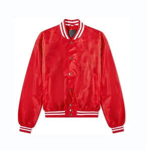 100% logotipo personalizado OEM transpirable ligero Béisbol Juvenil Varsity bombardero chaquetas abotonadas con cuello en V estilo Streetwear chaquetas - Product Image 1