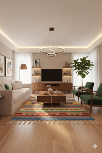 Alfombra Moderna de Lujo Hecha a Mano de Algodón, Reversible, Lavable a Máquina, Grosor Personalizable, para Uso Doméstico, de Viaje y Comercial - Product Image 4