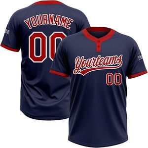 Venta al por mayor de secado rápido transpirable bordado personalizado al por mayor color en blanco bloqueo hombro béisbol Jersey uniforme camisas - Product Image 1