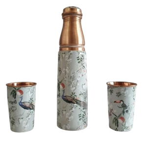 ขวดน้ำกันรั่วทำจากทองแดงบริสุทธิ์ที่ทำด้วยมือเพื่อประโยชน์ต่อสุขภาพและเหมาะสำหรับเป็นของขวัญครอบครัวและเพื่อนๆ - Product Image 4