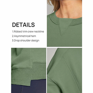 OEM personalizado sudadera de algodón de gran tamaño de las mujeres Casual de manga larga de cuello redondo Jersey de uso diario al por mayor sudaderas con capucha - Product Image 5