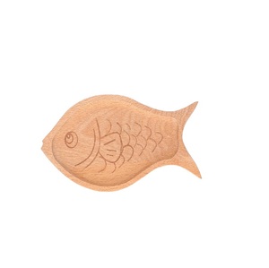 Assiette à poisson en bois naturel assiette en bois faite à la main assiette en bois ronde pour ustensiles de cuisine - Product Image 6
