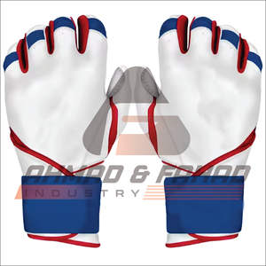 Gants de baseball professionnels A & F Ind à doigts complets avec fermeture à lanières en cuir pour les fans de sport - Product Image 1