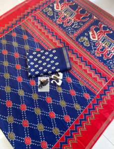 ชุดส่าหรีผู้หญิง Mul Mul คอลเลคชั่นที่ได้รับความนิยมสูงสุด พร้อมขอบตกแต่ง  ชุดอินเดีย มีสินค้าพร้อมส่ง - Product Image 3